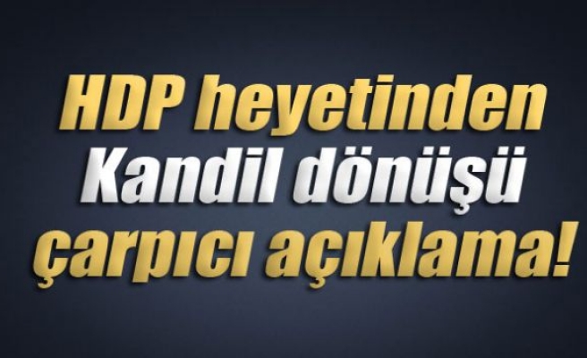 HDP heyetinden Kandil dönüşü çarpıcı açıklama!