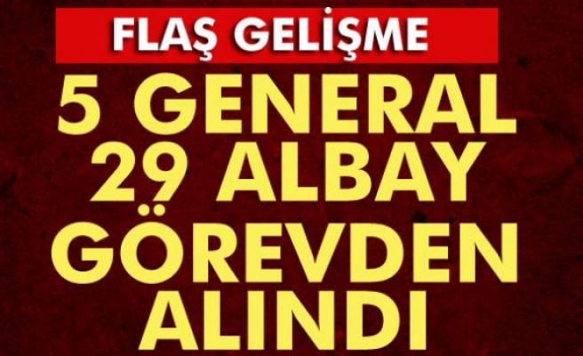 İçişleri Bakanı Ala, 29 albay ve 5 generali görevden aldı