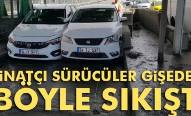 İnatçı Sürücüler Gişede Böyle Sıkıştı