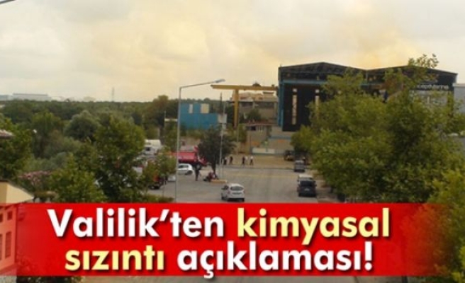 İstanbul Valiliğinden 'kimyasal sızıntı' açıklaması