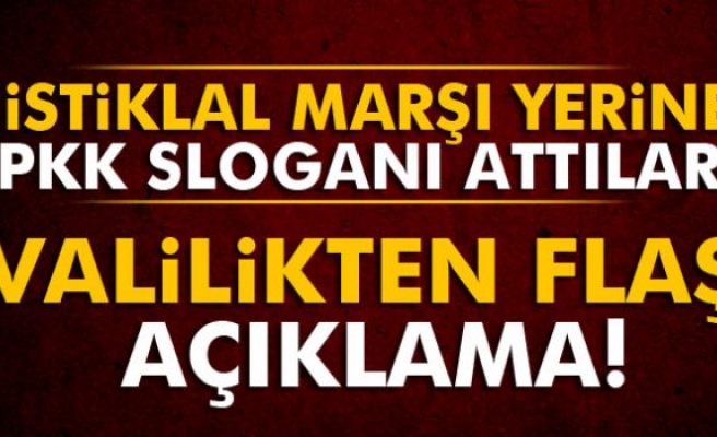 İstiklal Marşı yerine PKK sloganı attılar!