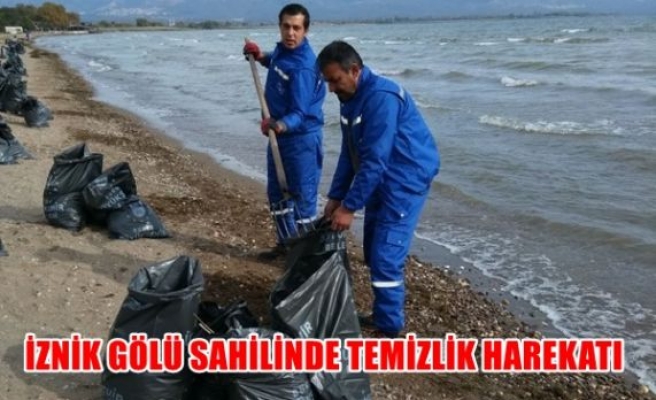 İznik gölü sahilinde temizlik harekatı