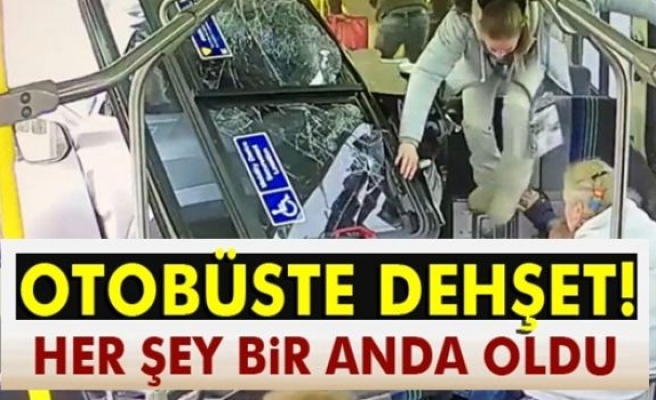 Kamyonet otobüsün içine girdi!