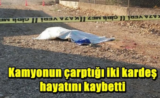 Kamyonun çarptığı iki kardeş hayatını kaybetti