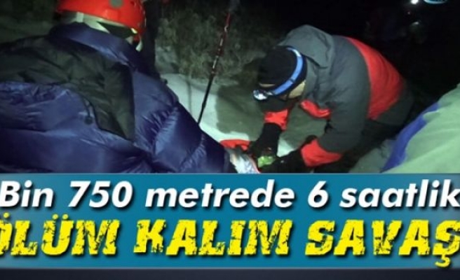 Karda 6 saatlik ölüm kalım savaşı