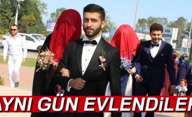 Kardeşler aynı gün evlendi!