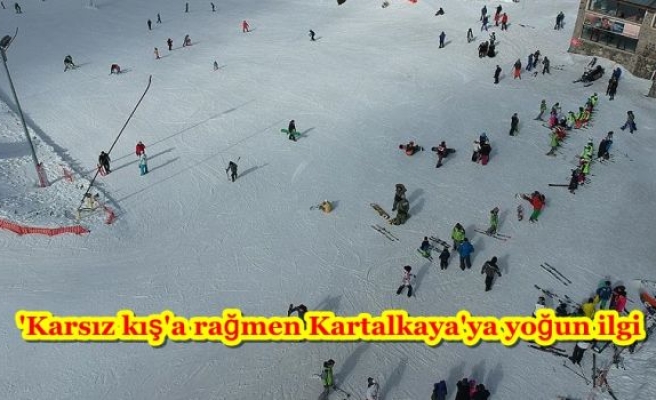 'Karsız kış'a rağmen Kartalkaya'ya yoğun ilgi