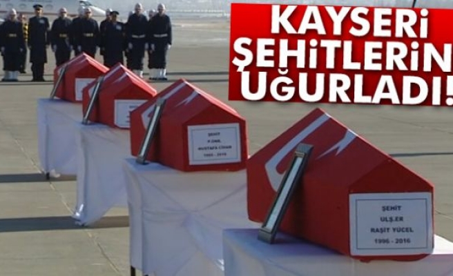 Kayseri şehitlerini uğurladı!