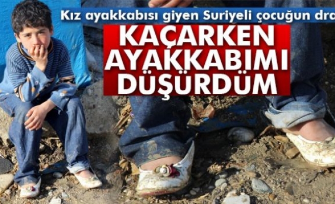 Kız ayakkabısı giyen Suriyeli çocuğun dramı