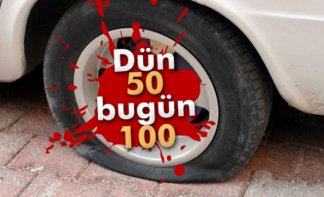 Konya’da 100 aracın daha lastiği kesildi