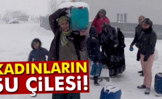 Köyde sular dondu, iş kadınlara düştü