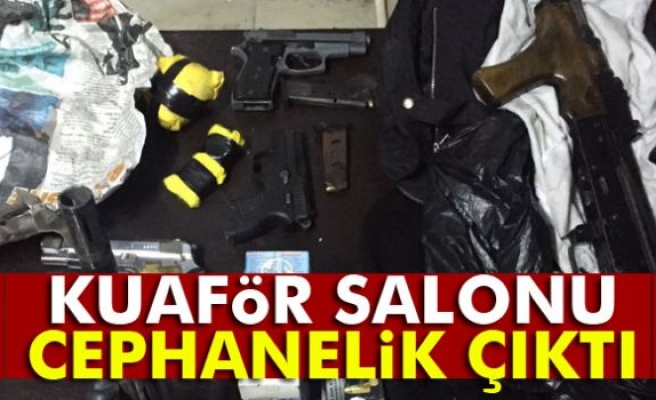 Kuaför salonu cephanelik çıktı