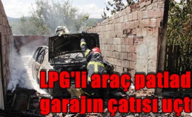 LPG'li araç patladı, garajın çatısı uçtu