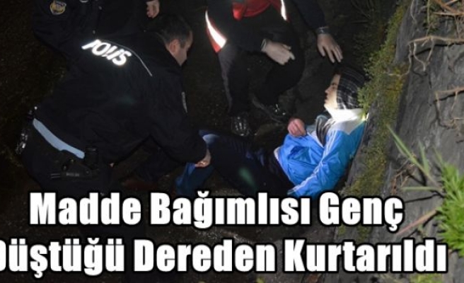 Madde Bağımlısı Genç Düştüğü Dereden Kurtarıldı