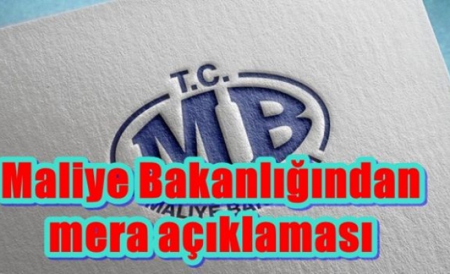 Maliye Bakanlığından mera açıklaması