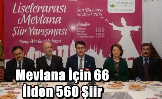 Mevlana İçin 66 İlden 560 Şiir