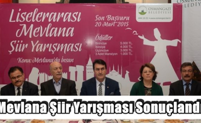 Mevlana Şiir Yarışması Sonuçlandı