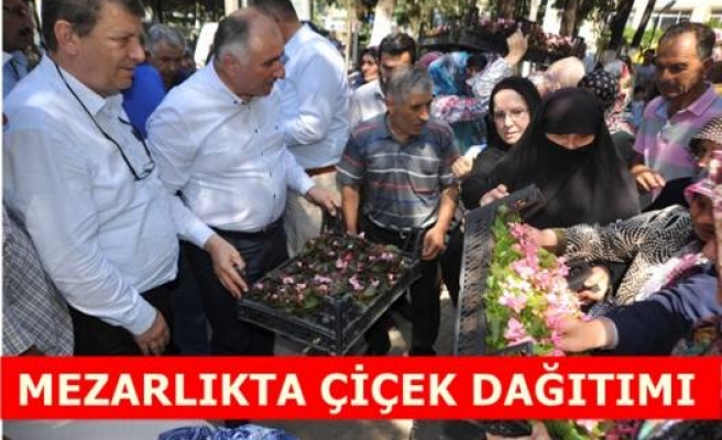 MEZARLIKTA ÇİÇEK DAĞITIMI