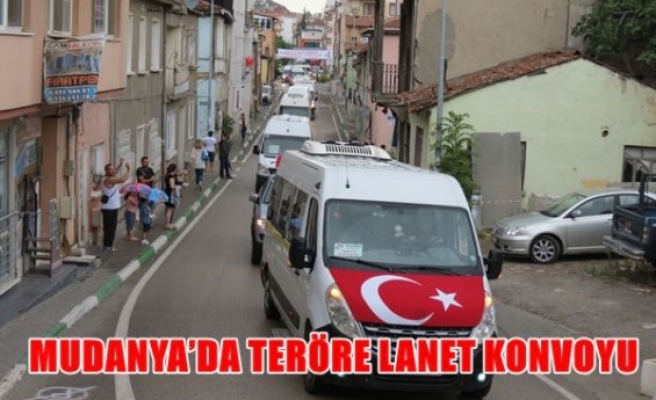 Mudanya'da teröre lanet konvoyu