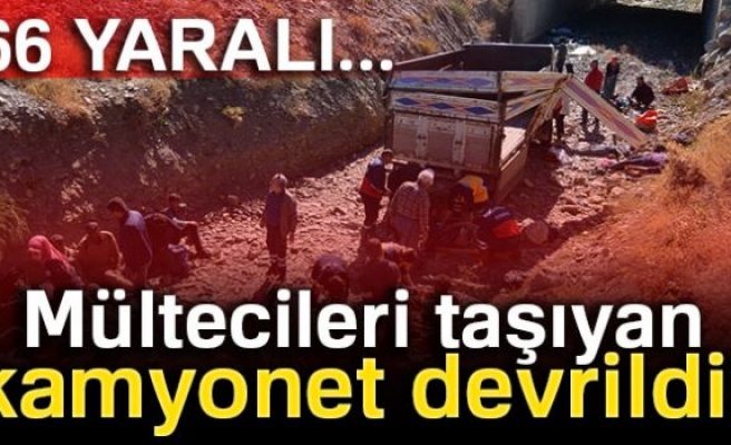 MÜLTECİLERİ TAŞIYAN KAMYONET DEVRİLDİ!