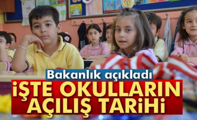 Okullar 19 Eylül'de açılacak