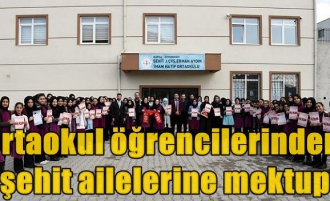 Ortaokul öğrencilerinden şehit ailelerine mektup