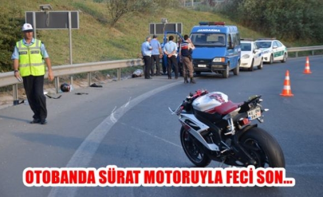 Otobanda Sürat Motoruyla Feci Son..