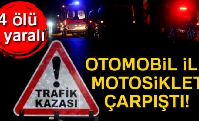 OTOMOBİL İLE MOTOSİKLET ÇARPIŞTI!