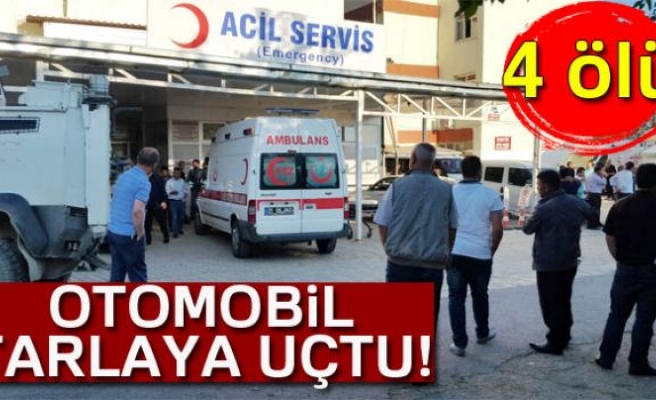 OTOMOBİL TARLAYA UÇTU!