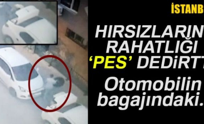 Otomobilin bagajındaki stepne lastiği çaldı