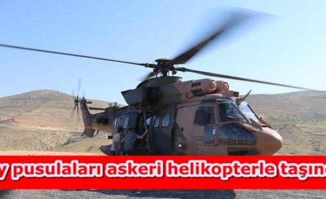 Oy pusulaları askeri helikopterle taşındı