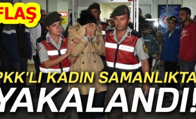 PKK'LI KADIN SAMANLIKTA YAKALANDI!