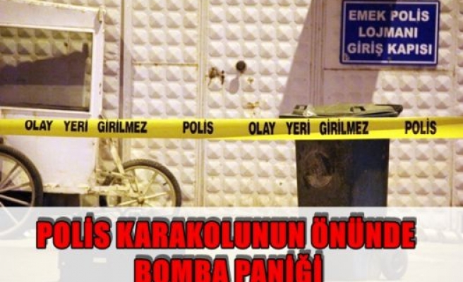 Polis karakolunun önünde bomba paniği