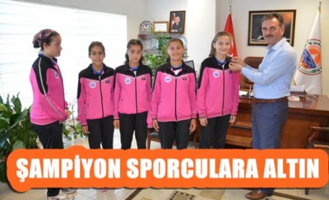 Şampiyon sporculara altın