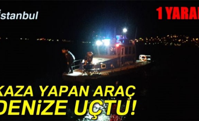 Sarıyer'de araç denize uçtu