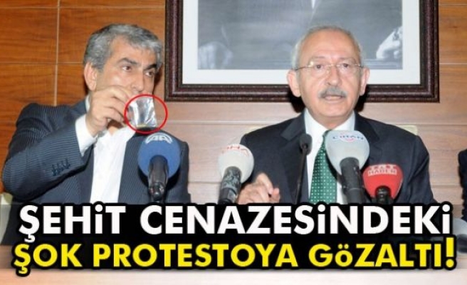 Şehit cenazesindeki şok protestoya gözaltı