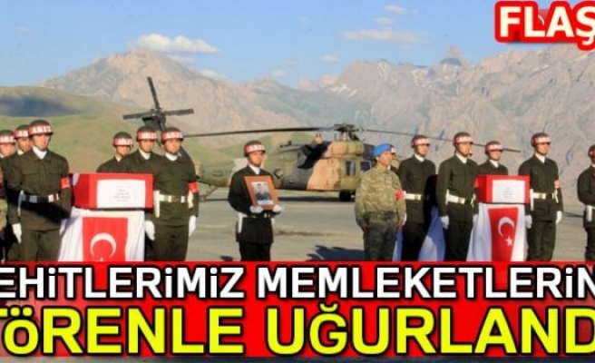 ŞEHİTLERİMİZ MEMLEKETLERİNE TÖRENLE UĞURLANDI!