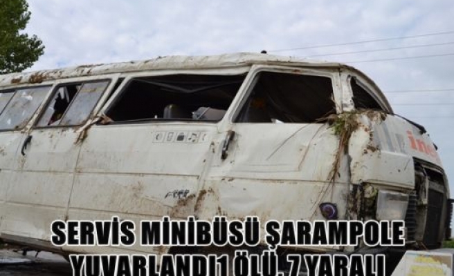 Servis minibüsü şarampole yuvarlandı