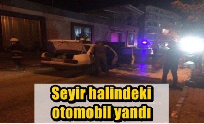 Seyir halindeki otomobil yandı