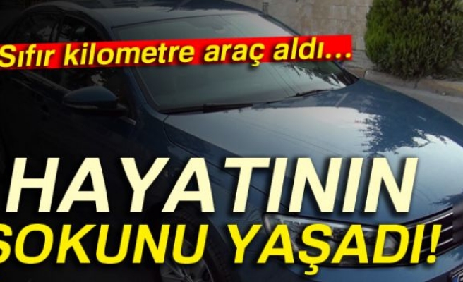 Sıfır kilometre aldığı otomobil hasarlı çıktı