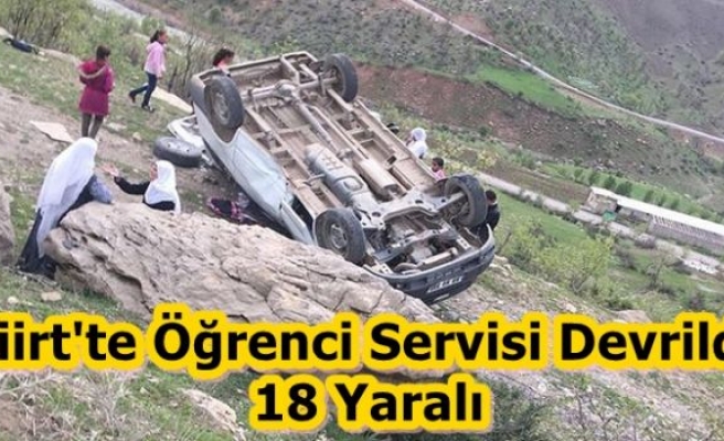 Siirt'te öğrenci servisi devrildi: 18 yaralı