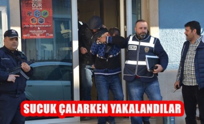 Sucuk Çalarken Yakalandılar