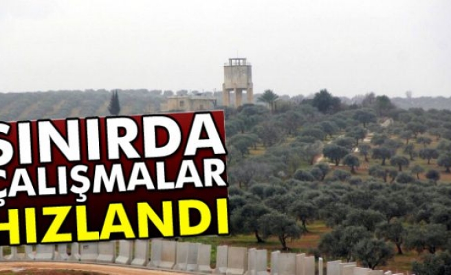 Suriye sınırındaki beton duvar çalışmaları hızlandı