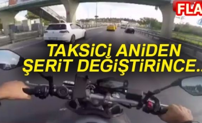 TAKSİCİ ANİDEN ŞERİT DEĞİŞTİRİNCE!