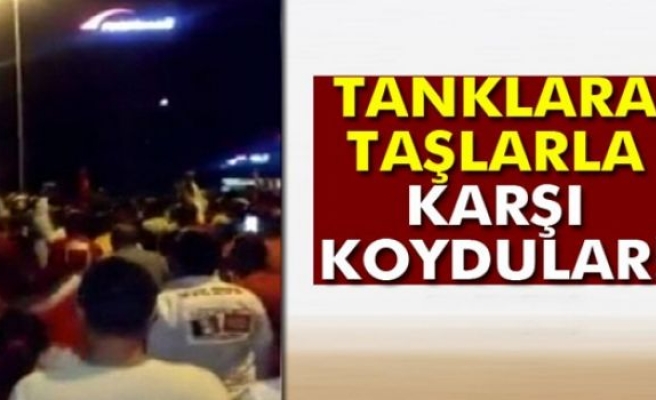 Tanklara taşlarla karşı koydular!