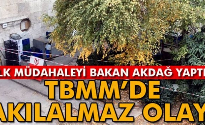 TBMM’de başına mermer düşen işçi yaralandı