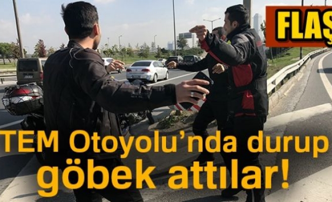 TEM Otoyolu’nda göbek attılar!