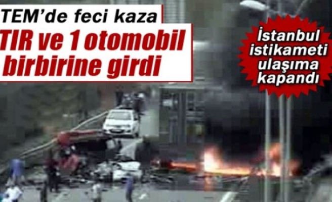 TEM Otoyolu'nda TIR kazası