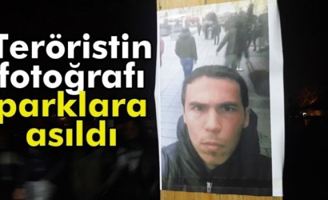 Teröristin fotoğrafı parklara asıldı