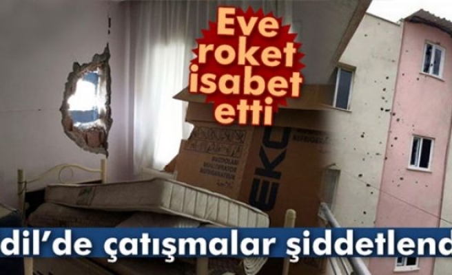 Teröristlerin roketi eve isabet etti